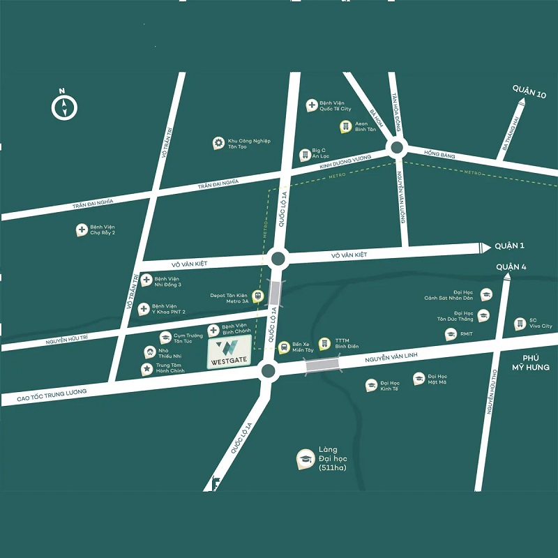 Map West Gate Bình Chánh