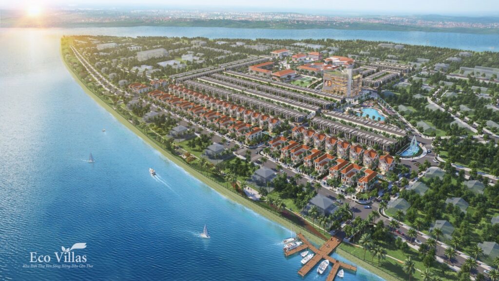Khu biệt thự ven sông hàng đầu Cần Thơ Eco Villas nằm trên Cồn Khương, quỹ đất hiếm hoi còn sót lại của Q. Ninh Kiều