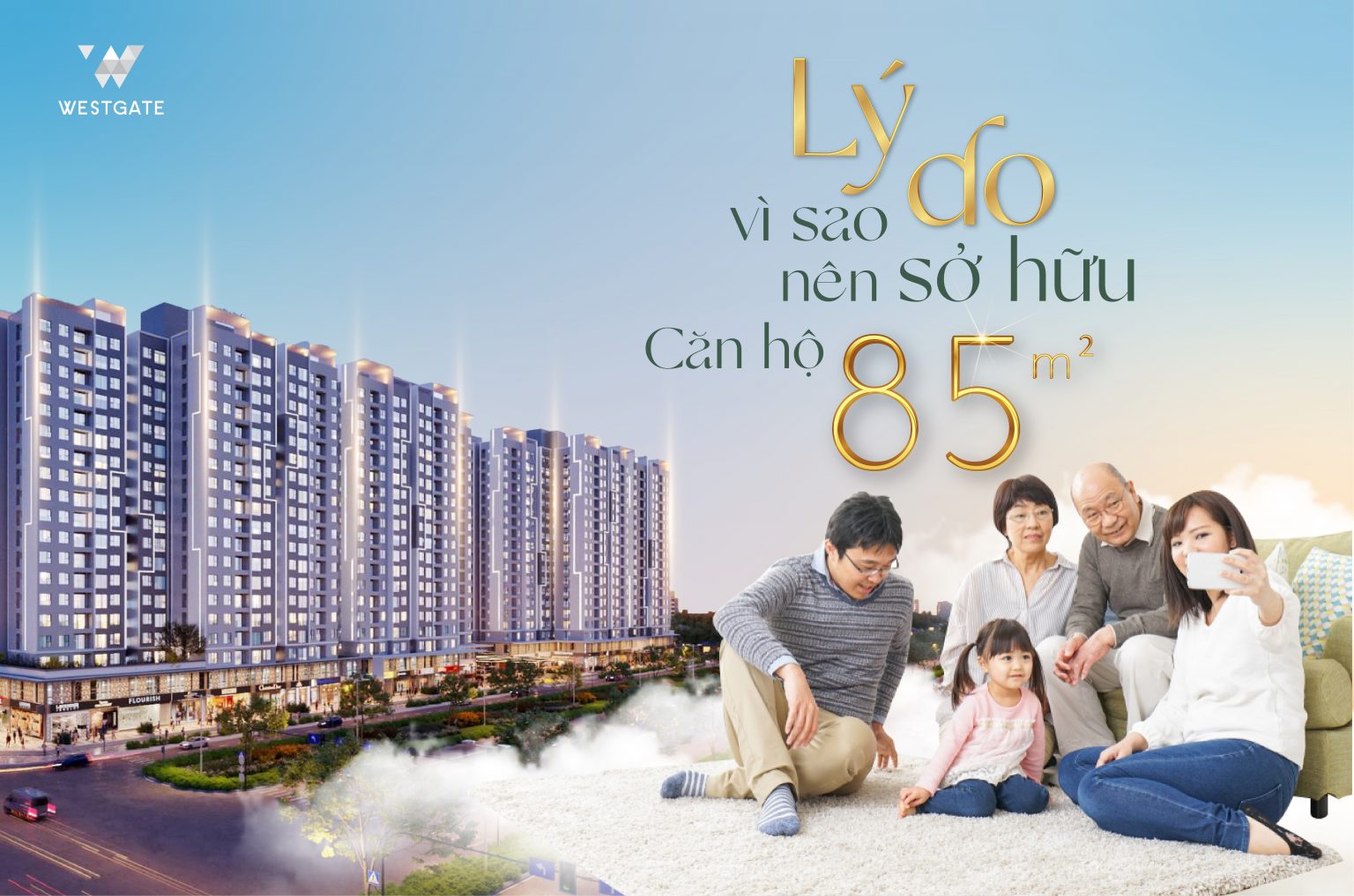 Lý do vì sao nên sở hữu căn hộ 85m2 - 3PN tại Khu phức hợp cao cấp Westgate?