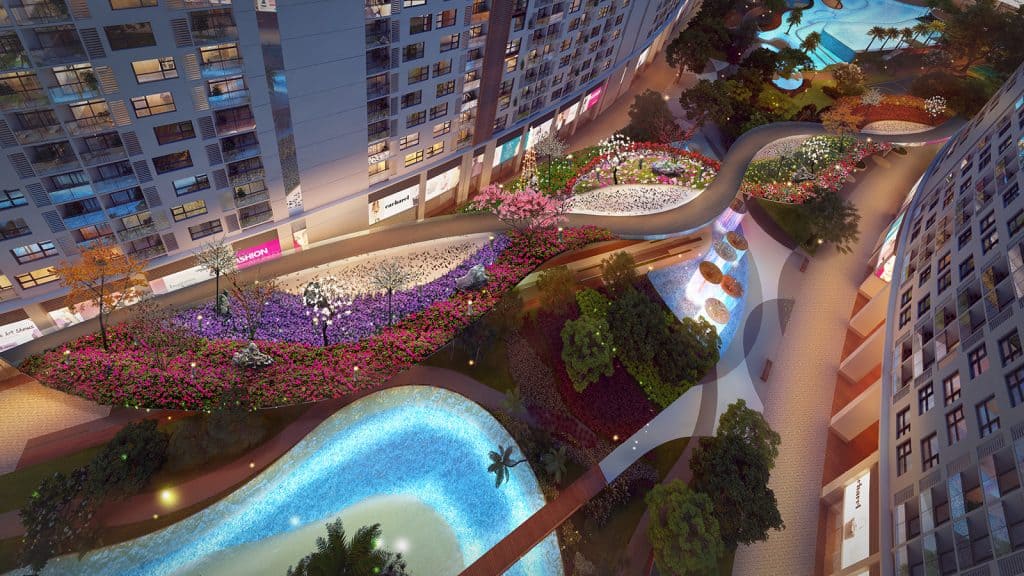 Đường hoa đi bộ trên không tại River City